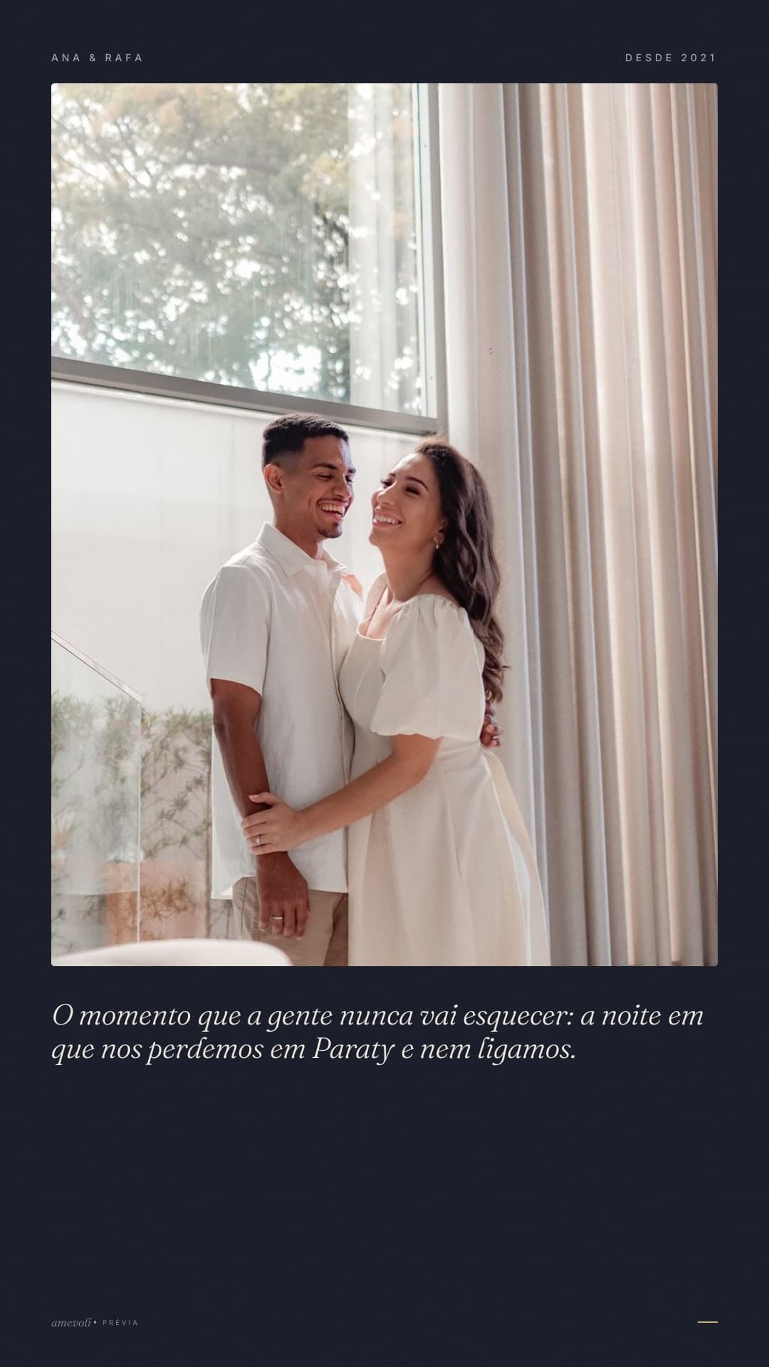 Exemplo feito com fotos licenciadas, não com fotos de clientes. · Filme curto