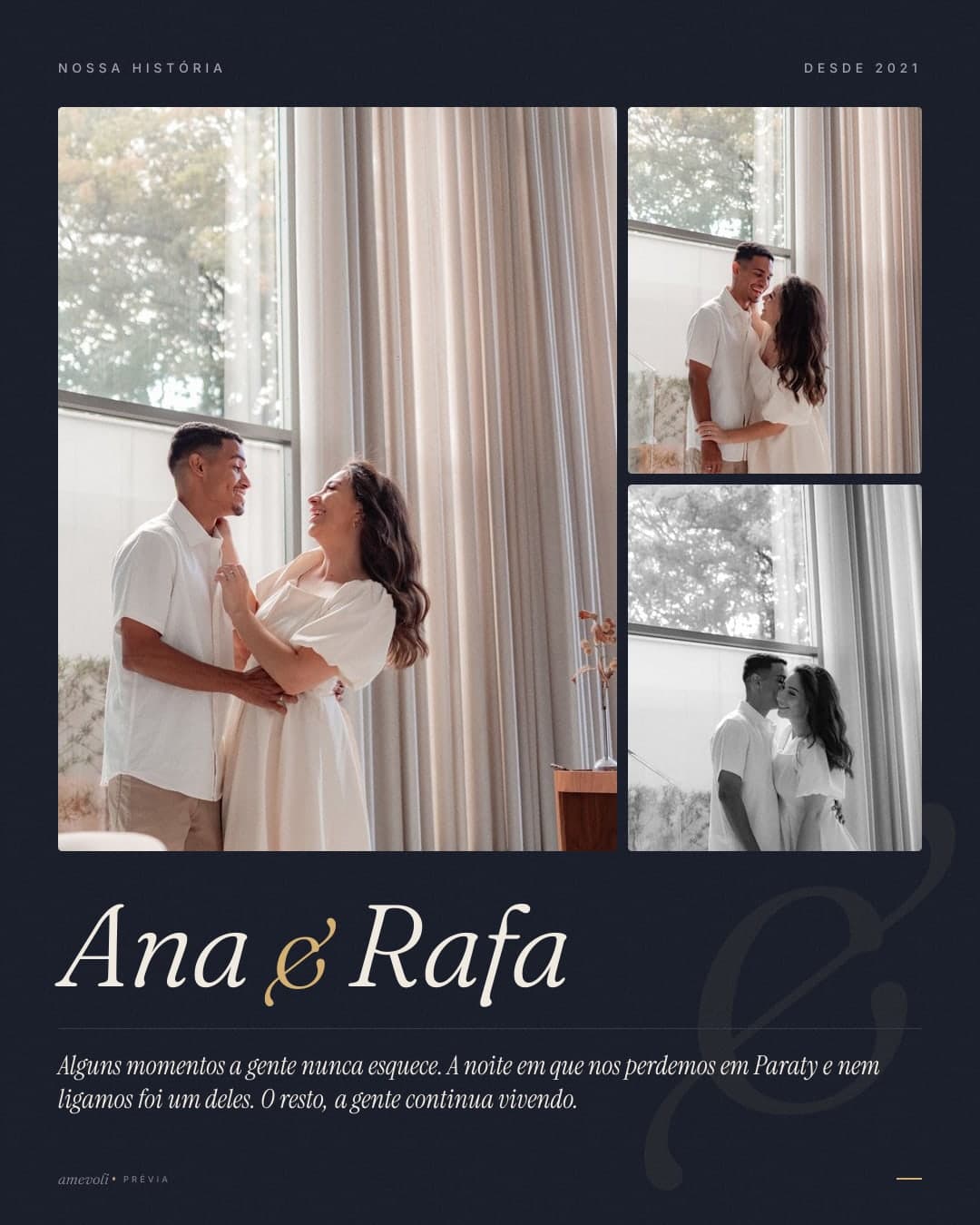 Exemplo feito com fotos licenciadas, não com fotos de clientes.